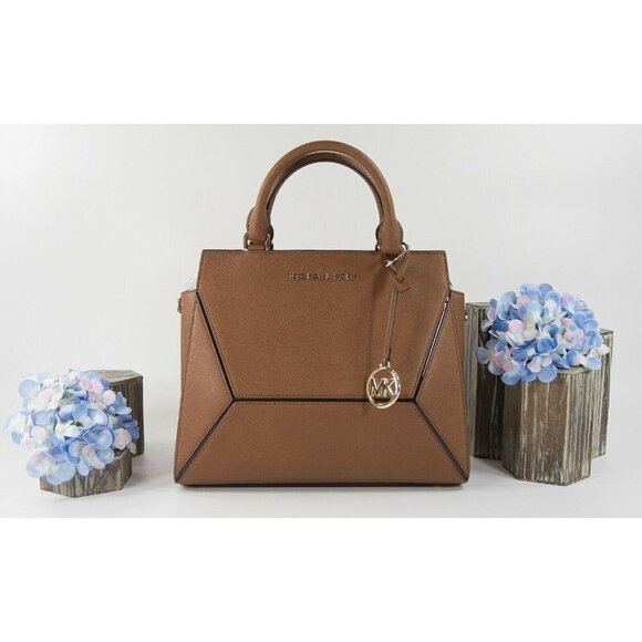 Michael Kors Jet Set Luggage Saffiano Leather Large Prism Satchel Bag NWT - Picture 1 of 9